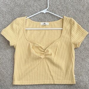 Rip Curl Yellow Ribbed Crop Top